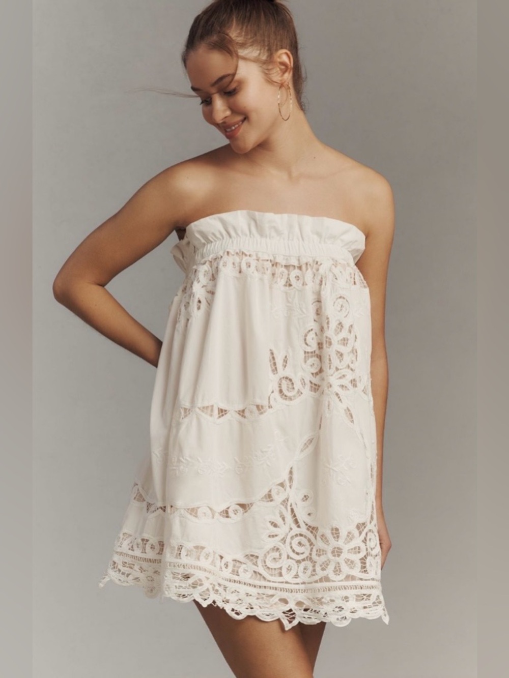 NWOT! Anthropologie Maeve Strapless Lace Mini Dress